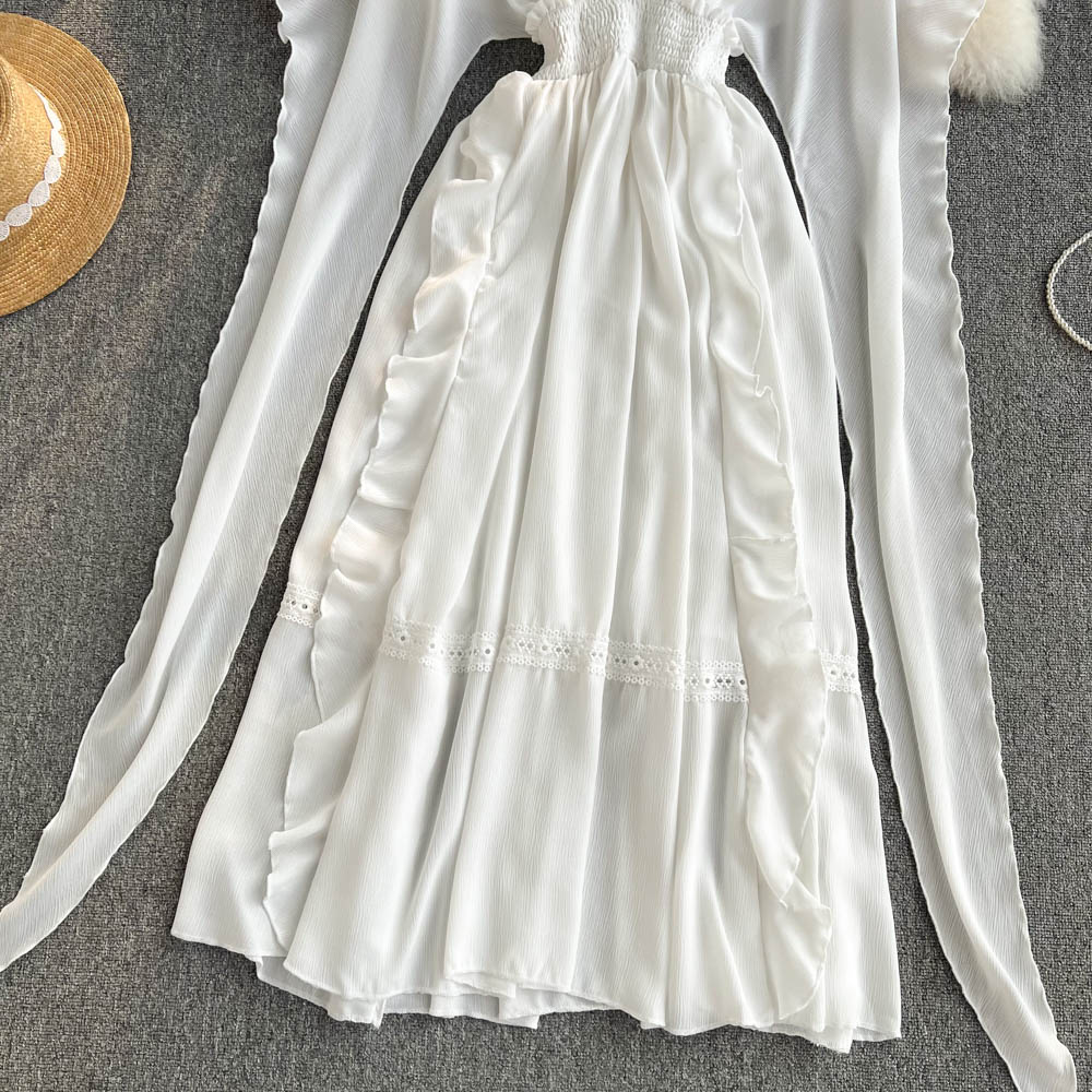 Daleyza V Neck Chiffon Dress