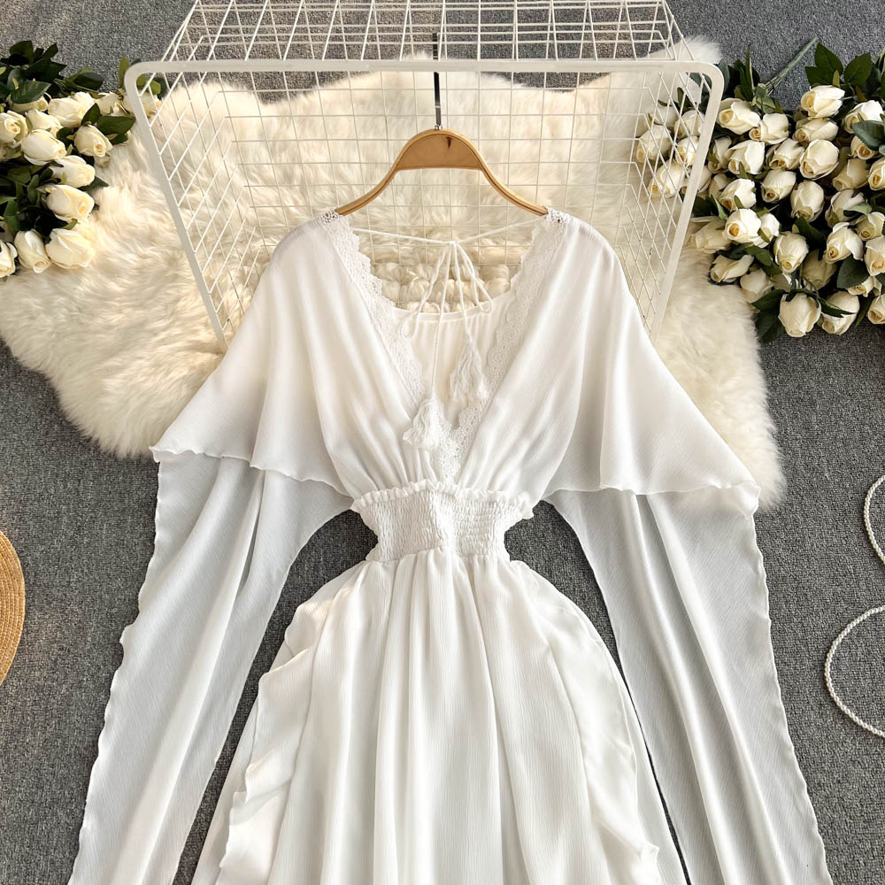 Daleyza V Neck Chiffon Dress