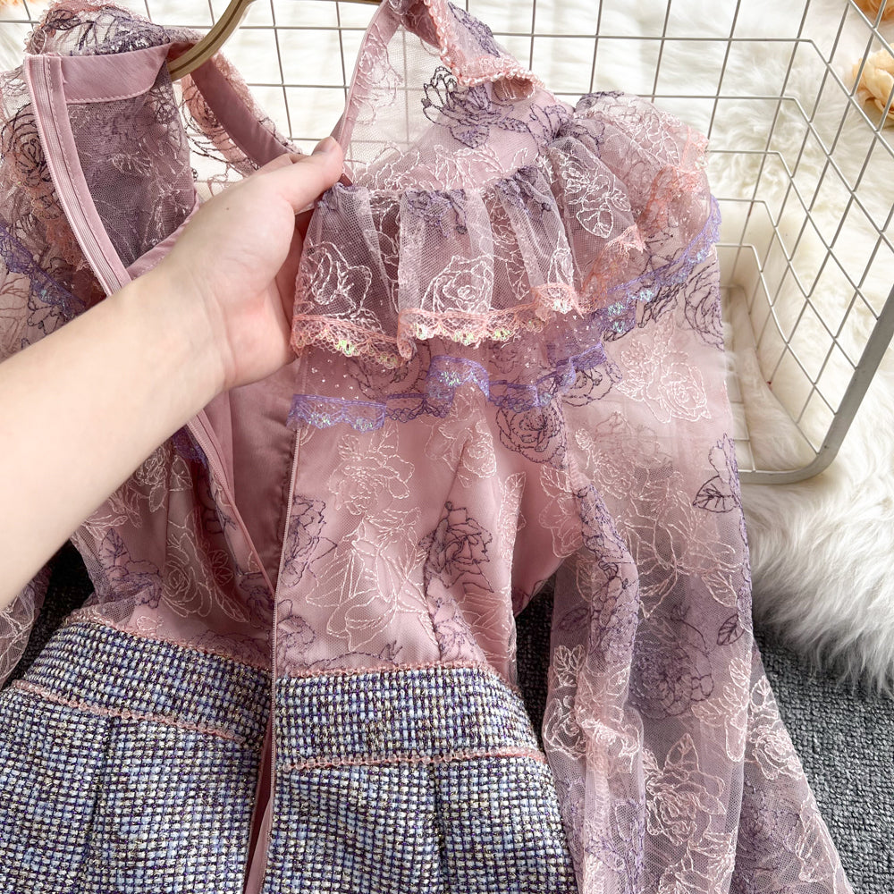 Zola Embroidered Mesh Dress