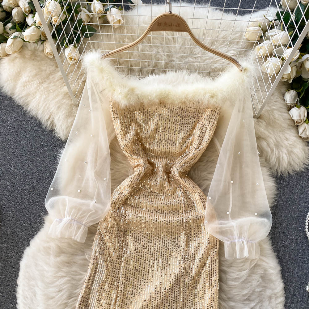 Scarlett Off-Shoulder Sequin Dress