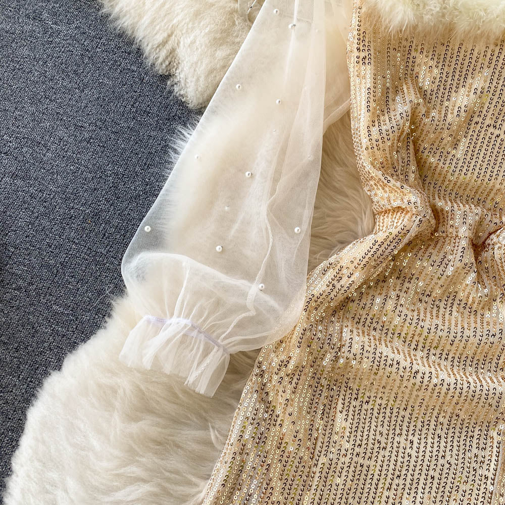 Scarlett Off-Shoulder Sequin Dress