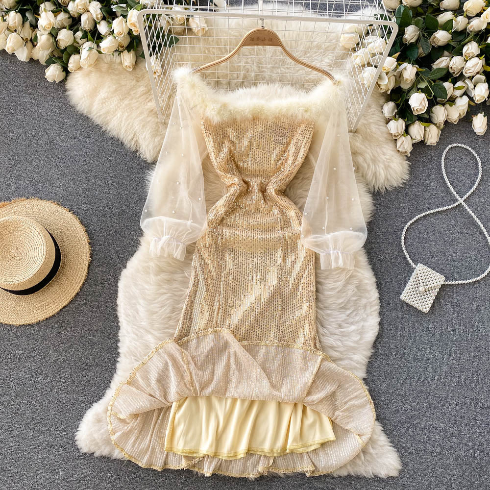 Scarlett Off-Shoulder Sequin Dress