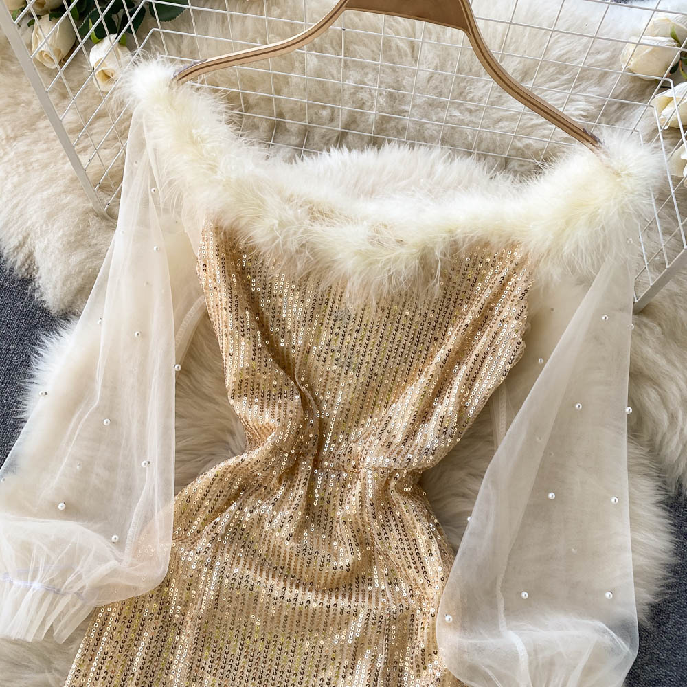 Scarlett Off-Shoulder Sequin Dress