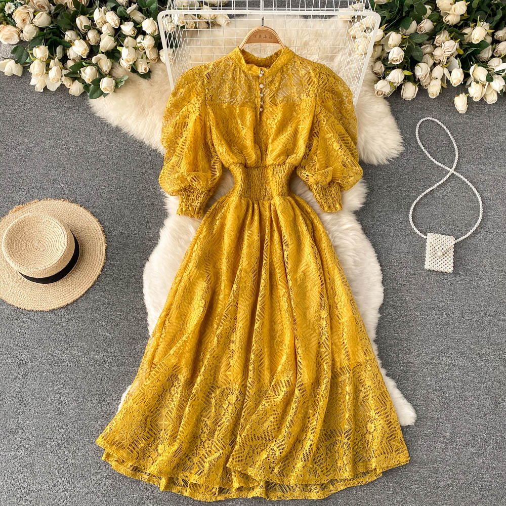 Helen Puff Sleeve Lace Dress