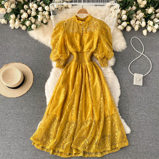 Helen Puff Sleeve Lace Dress