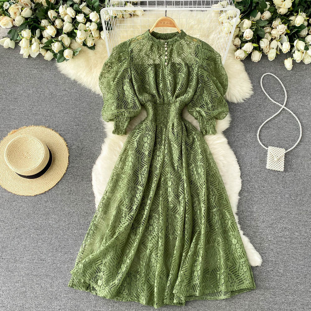 Helen Puff Sleeve Lace Dress