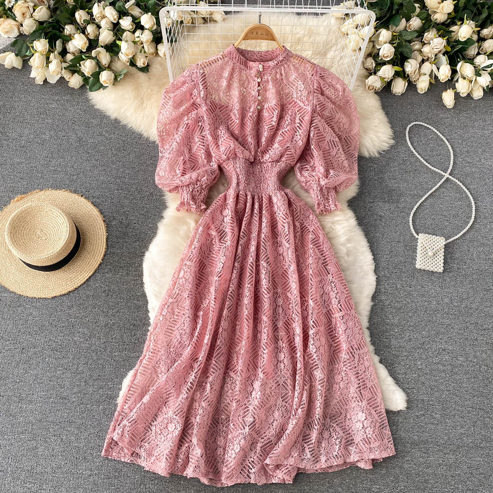 Helen Puff Sleeve Lace Dress