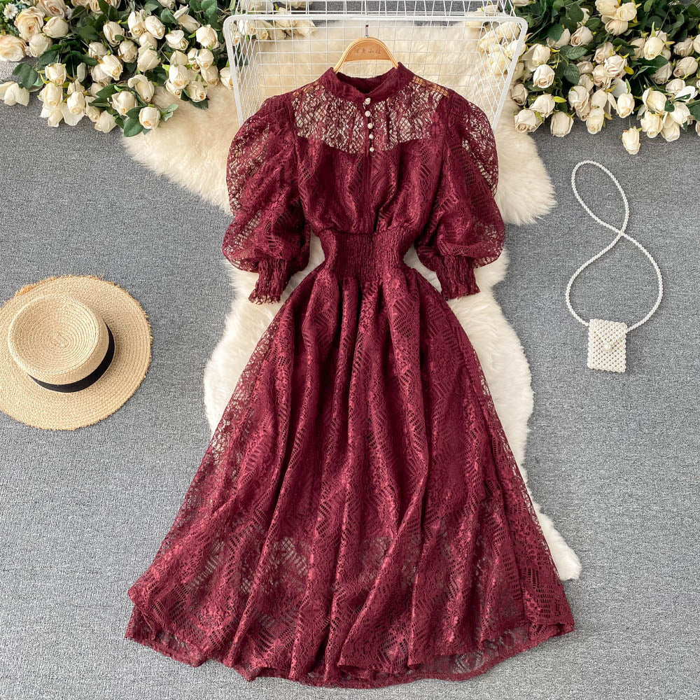 Helen Puff Sleeve Lace Dress