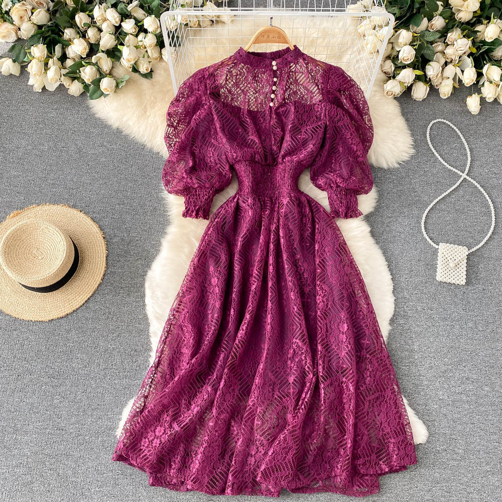 Helen Puff Sleeve Lace Dress