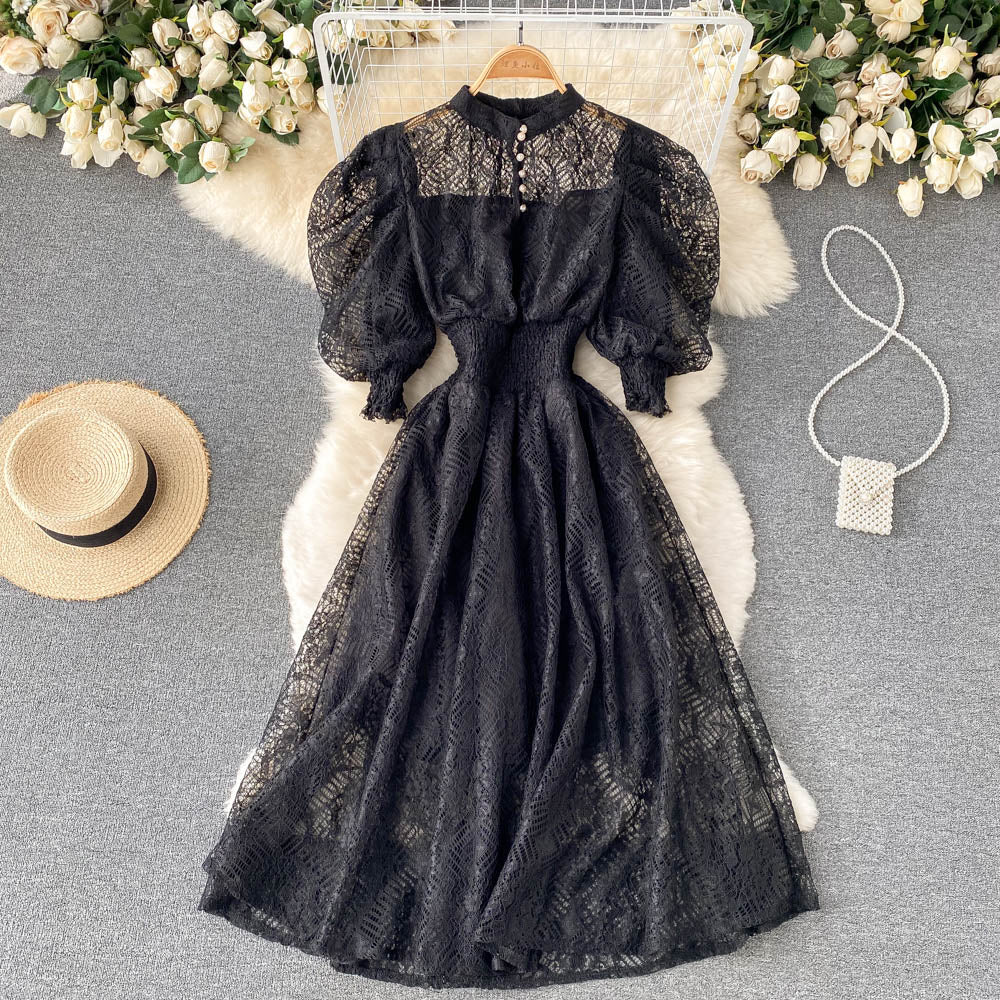 Helen Puff Sleeve Lace Dress