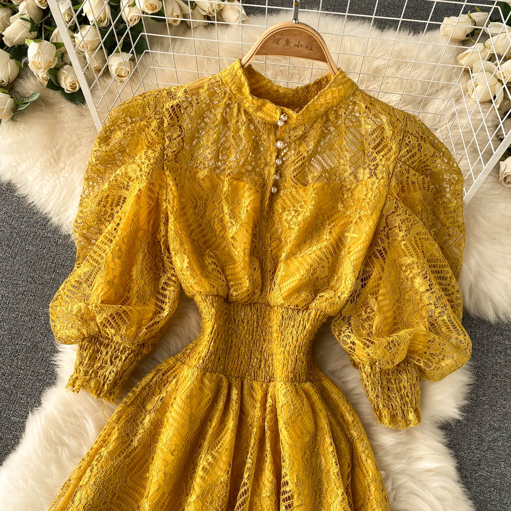 Helen Puff Sleeve Lace Dress