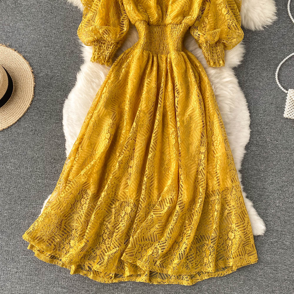 Helen Puff Sleeve Lace Dress