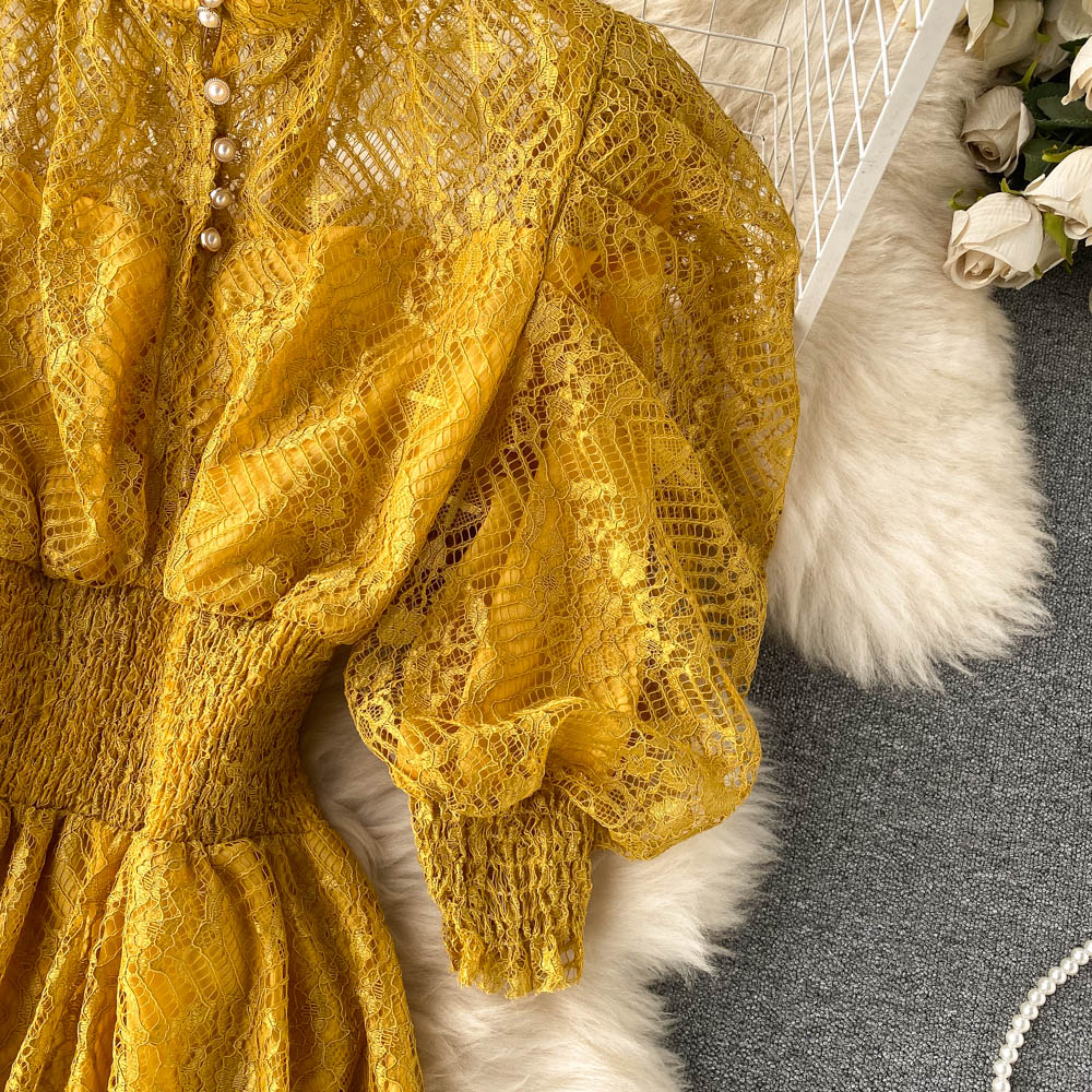 Helen Puff Sleeve Lace Dress