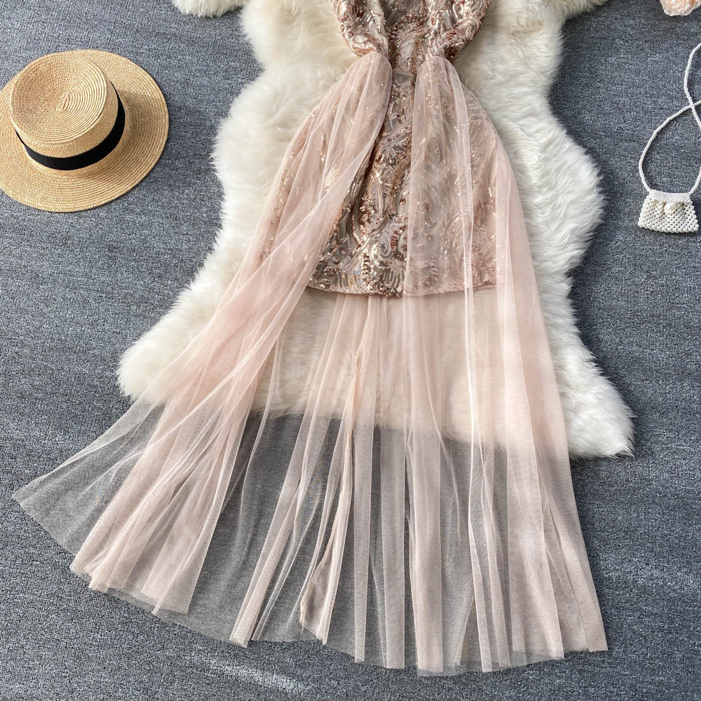Miracle Sequin Mesh Dress