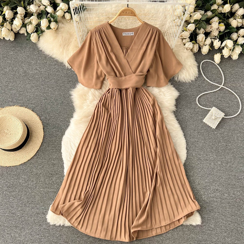 Hallie Pleated Chiffon Dress