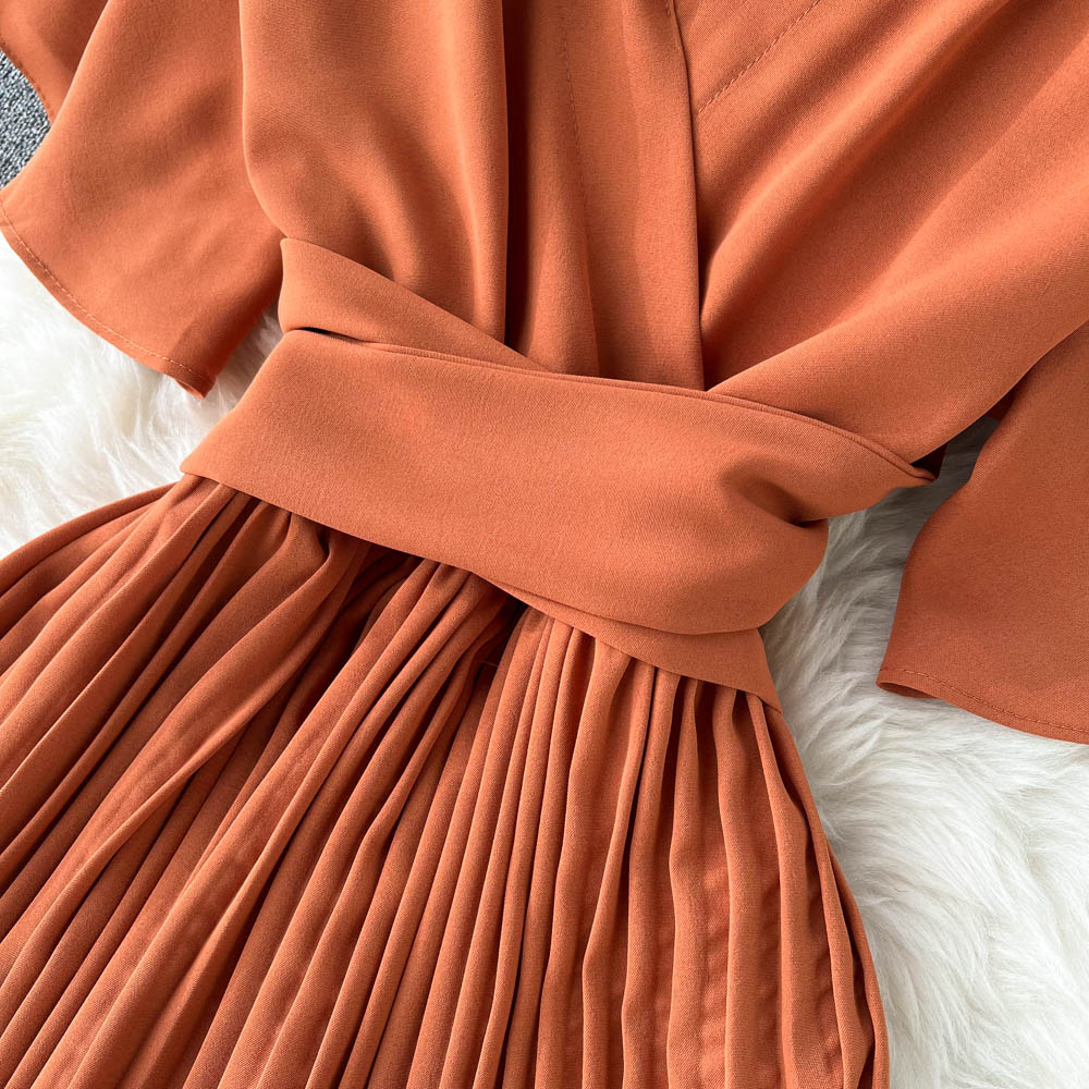 Hallie Pleated Chiffon Dress