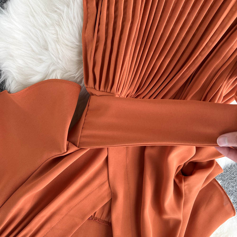 Hallie Pleated Chiffon Dress