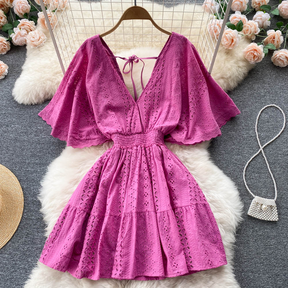 Edith Puff Sleeve Eyelet Dress