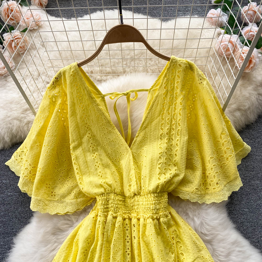 Edith Puff Sleeve Eyelet Dress
