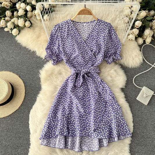 Kaliyah Puff Sleeve Wrap Dress