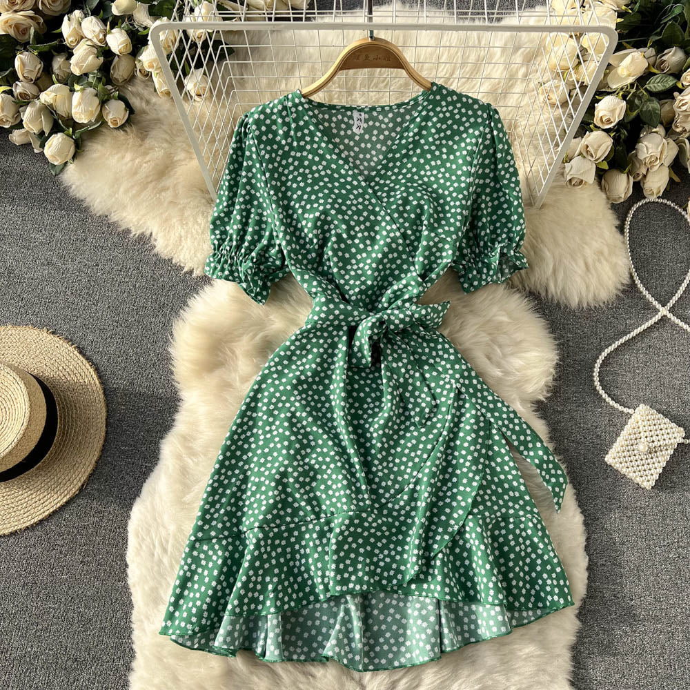 Kaliyah Puff Sleeve Wrap Dress