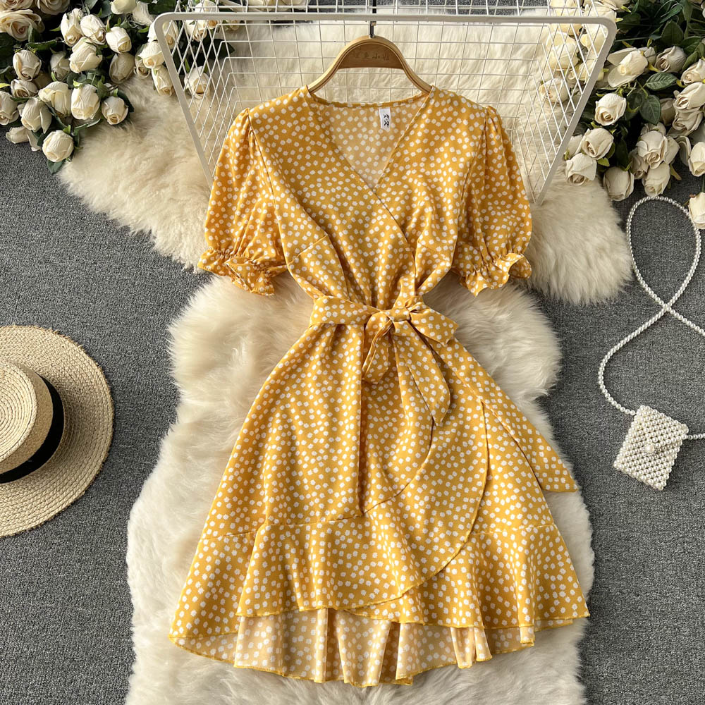 Kaliyah Puff Sleeve Wrap Dress