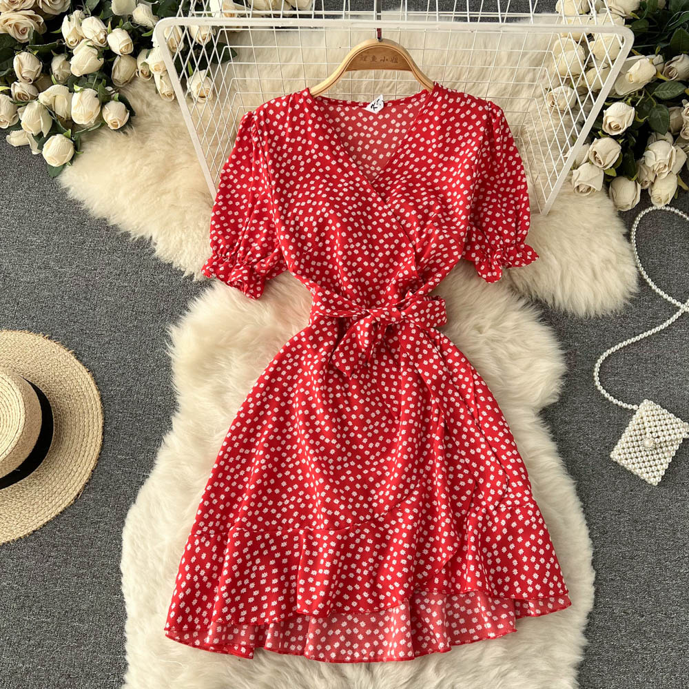 Kaliyah Puff Sleeve Wrap Dress
