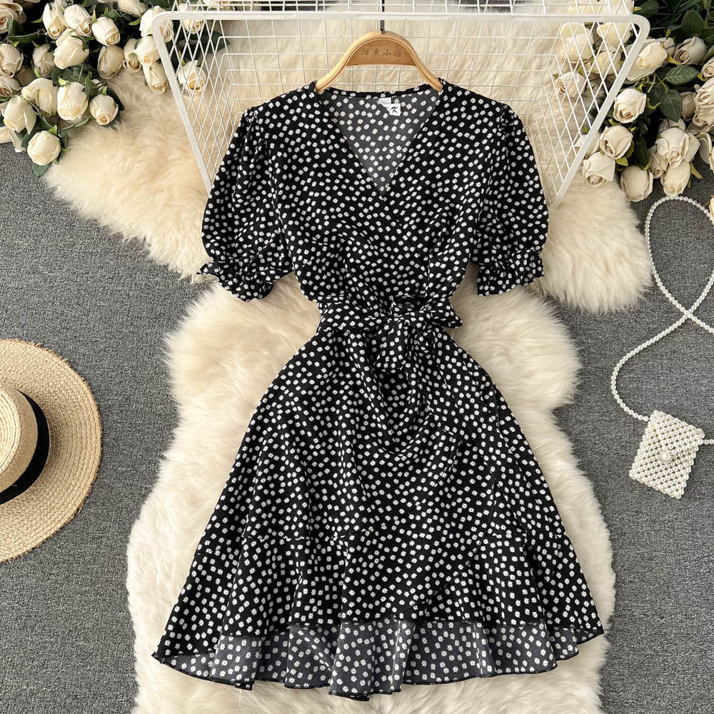 Kaliyah Puff Sleeve Wrap Dress