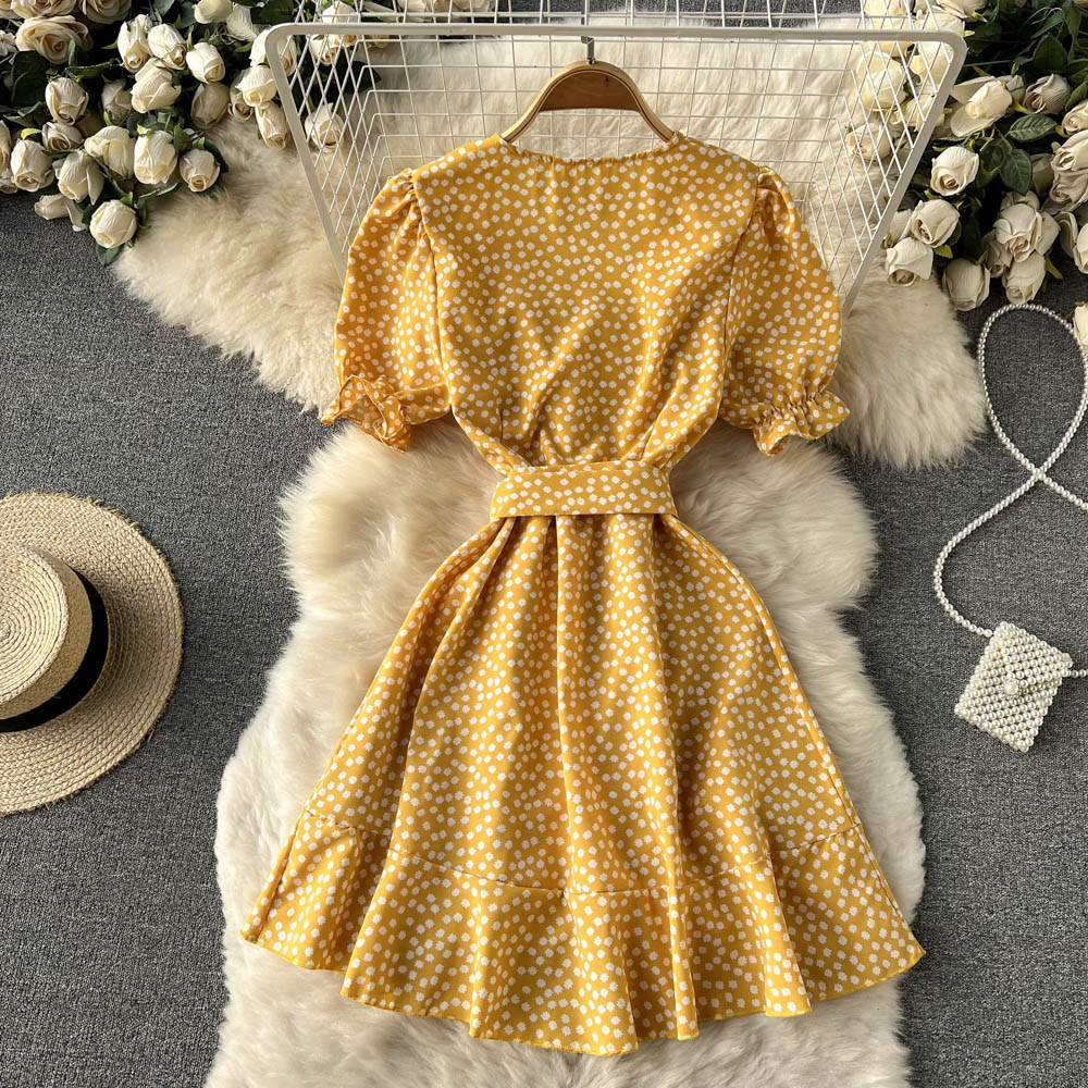 Kaliyah Puff Sleeve Wrap Dress