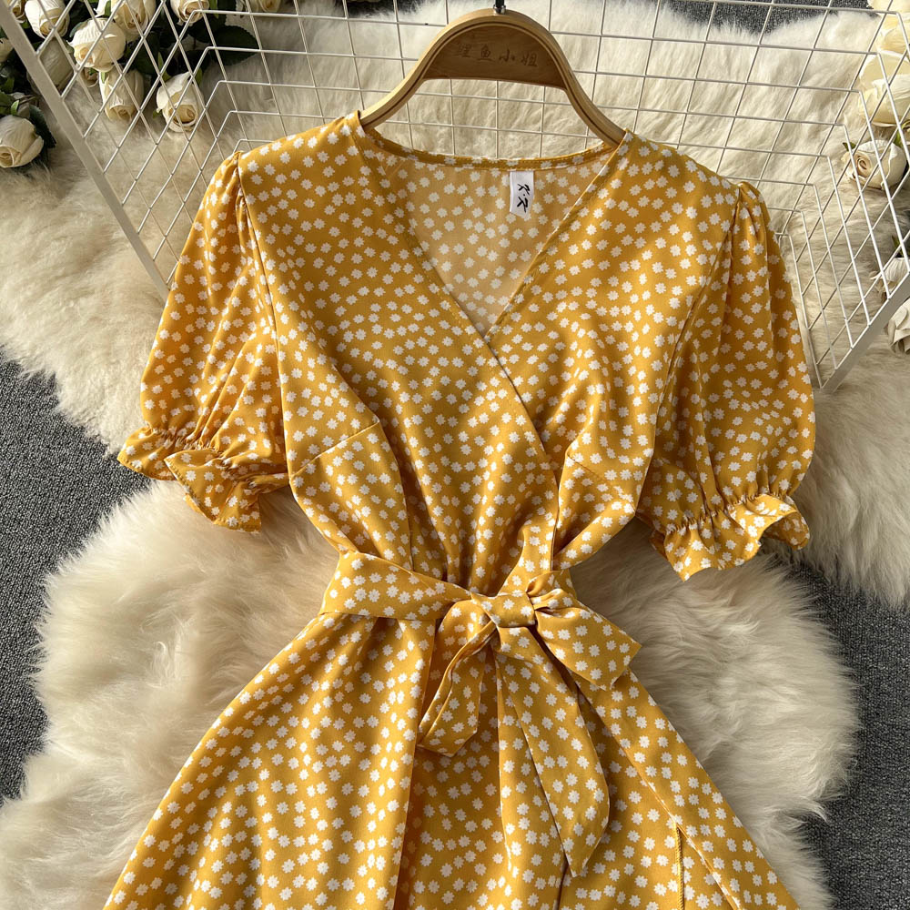 Kaliyah Puff Sleeve Wrap Dress