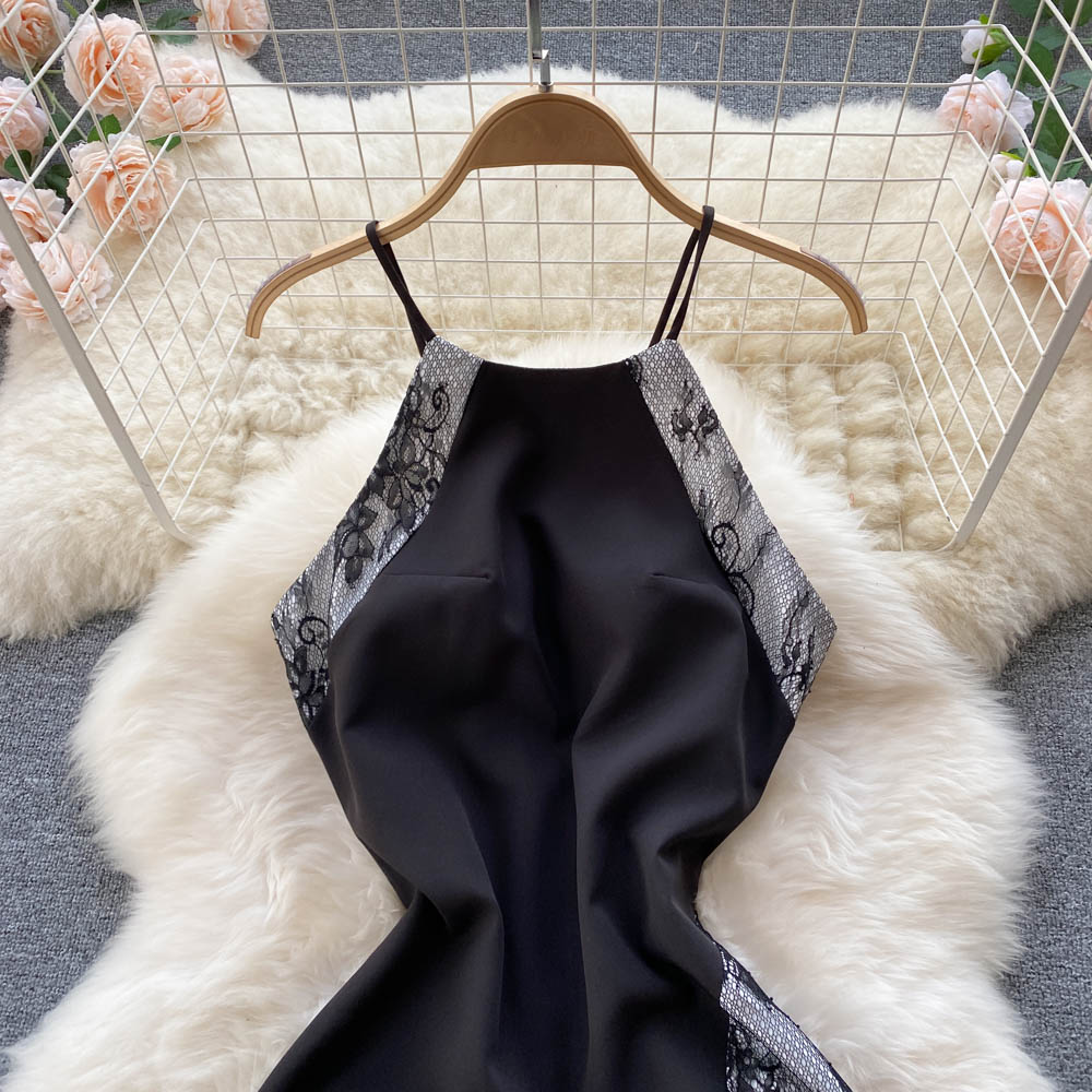 Aviana Halter Lace Detail Dress