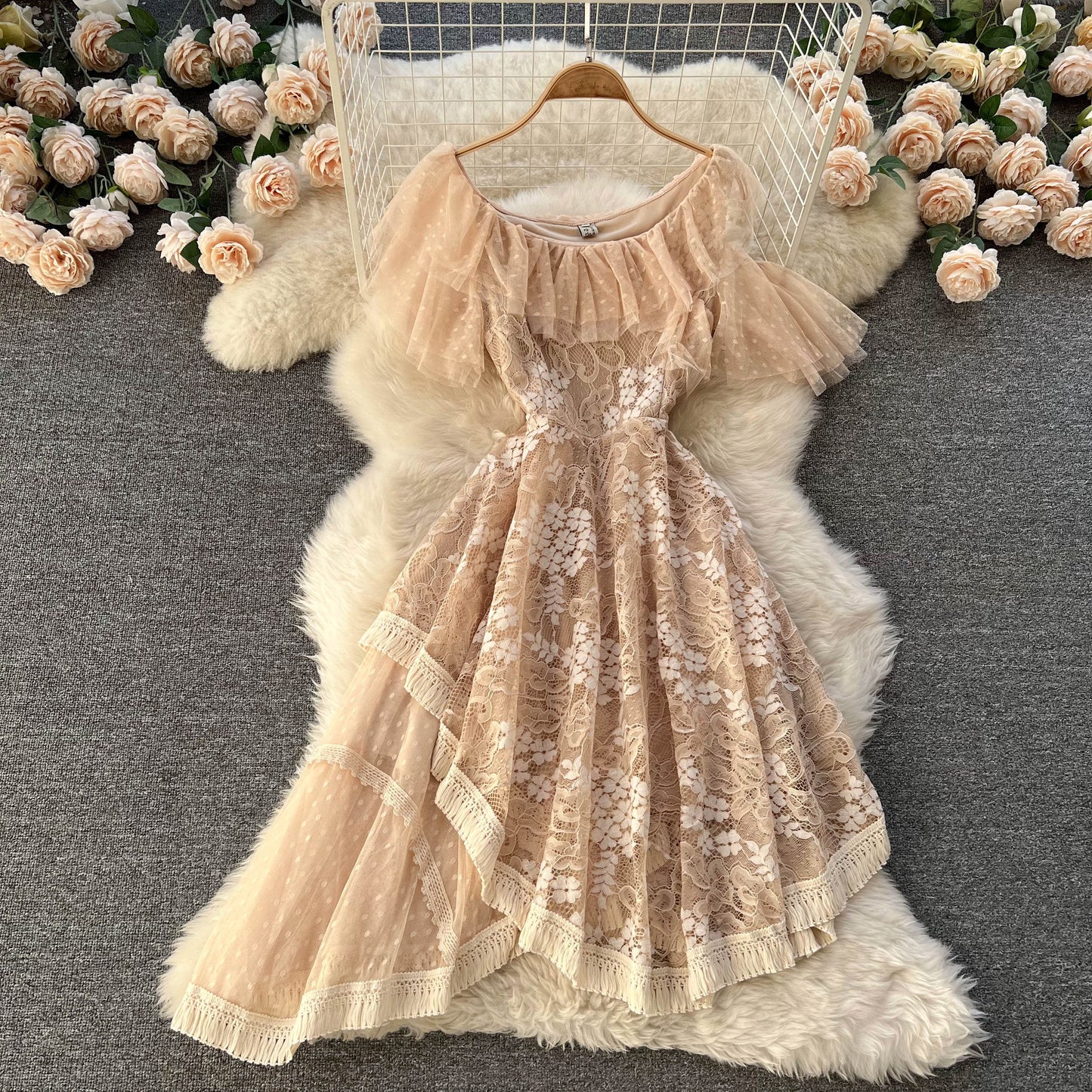 Ingrid Lace Mesh Dress