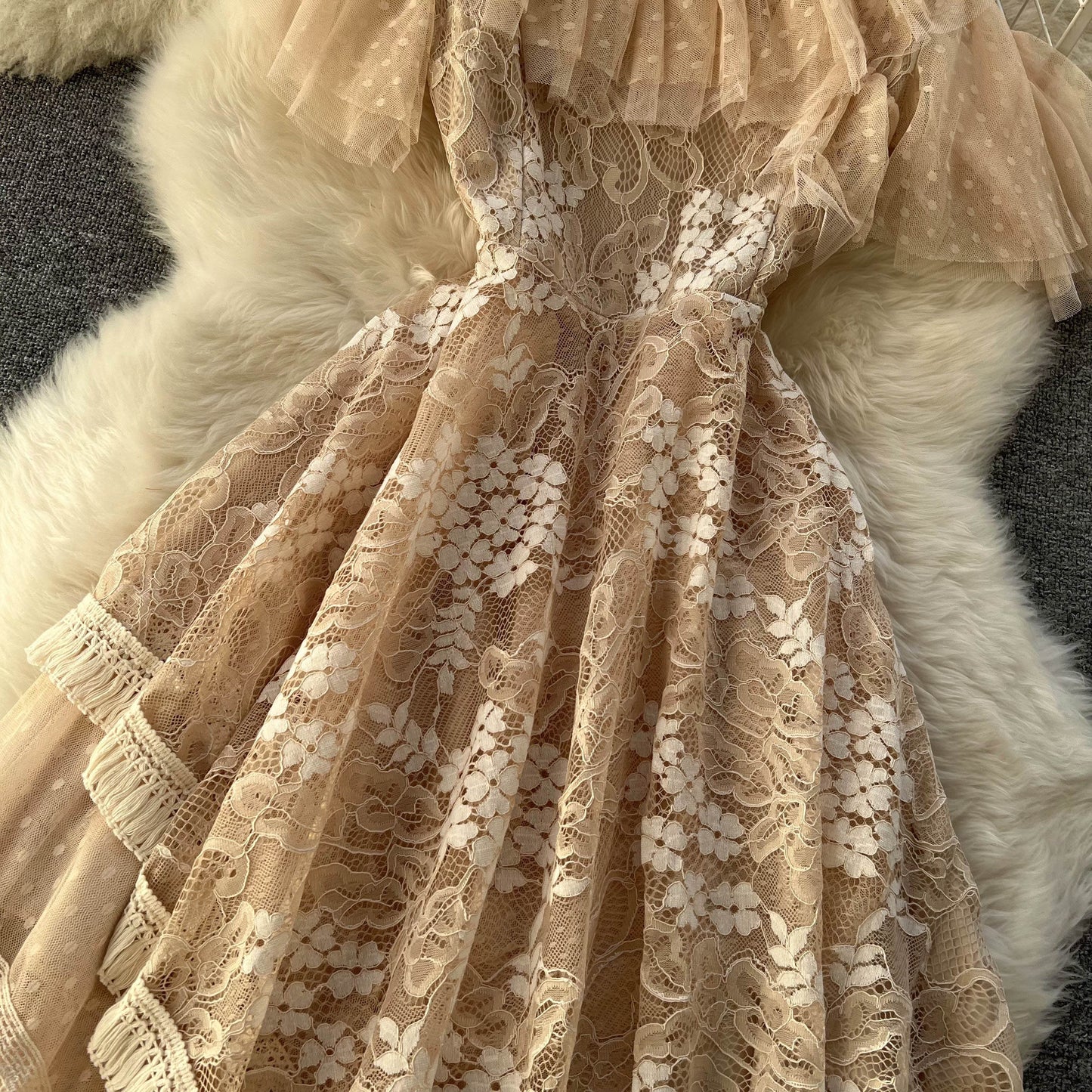 Ingrid Lace Mesh Dress