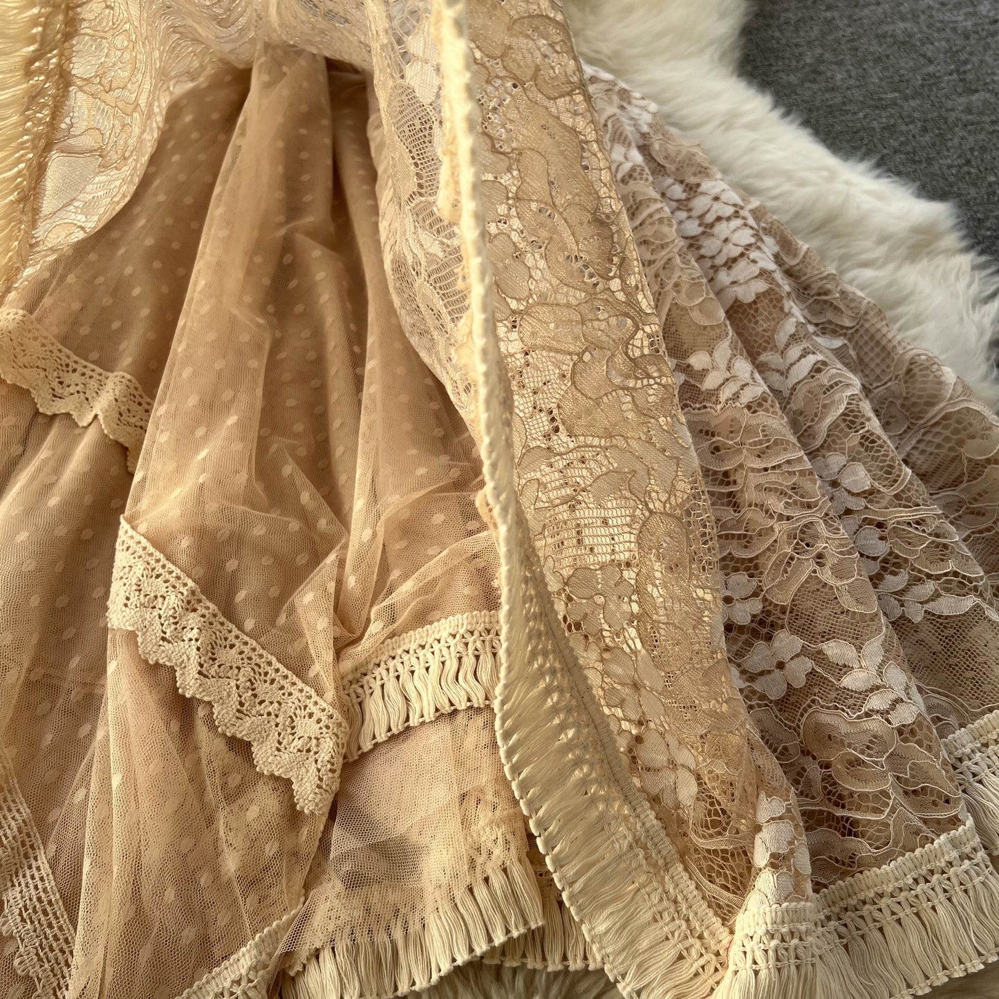 Ingrid Lace Mesh Dress