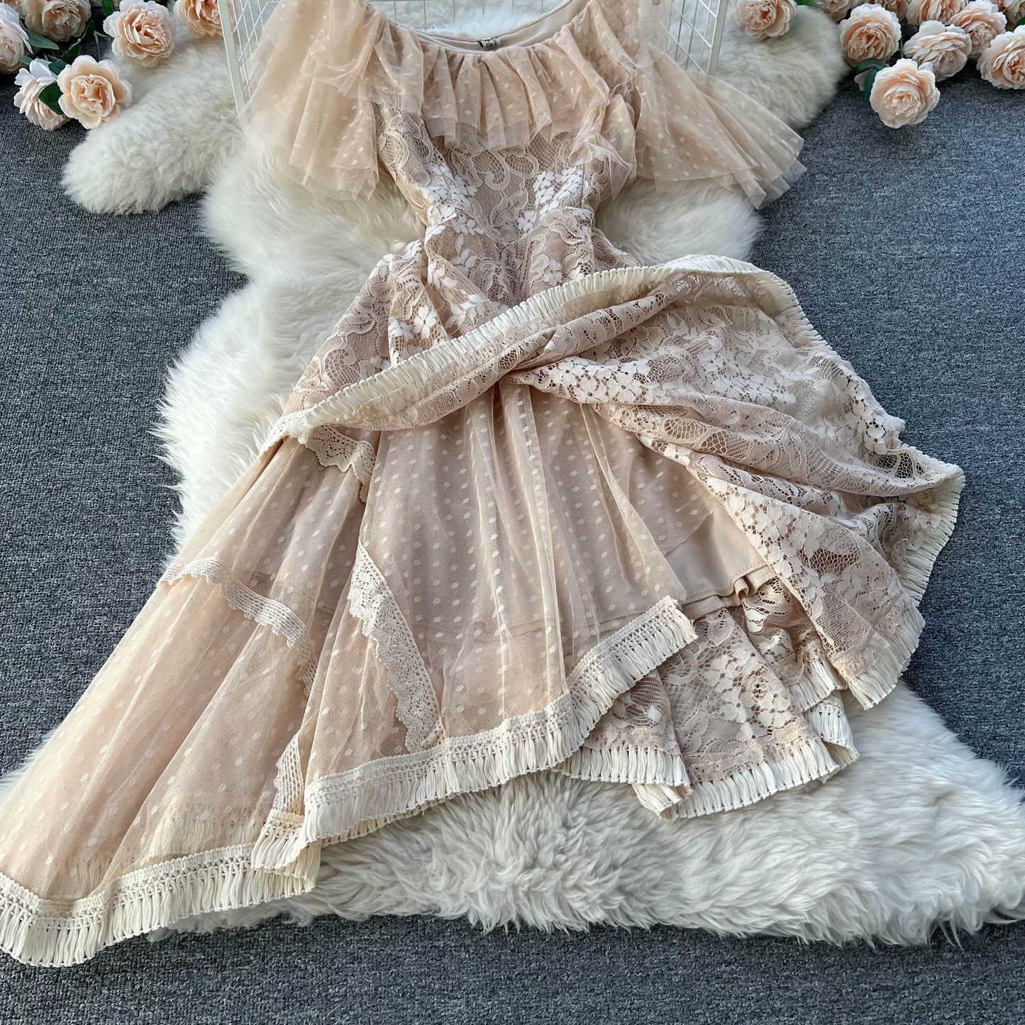 Ingrid Lace Mesh Dress