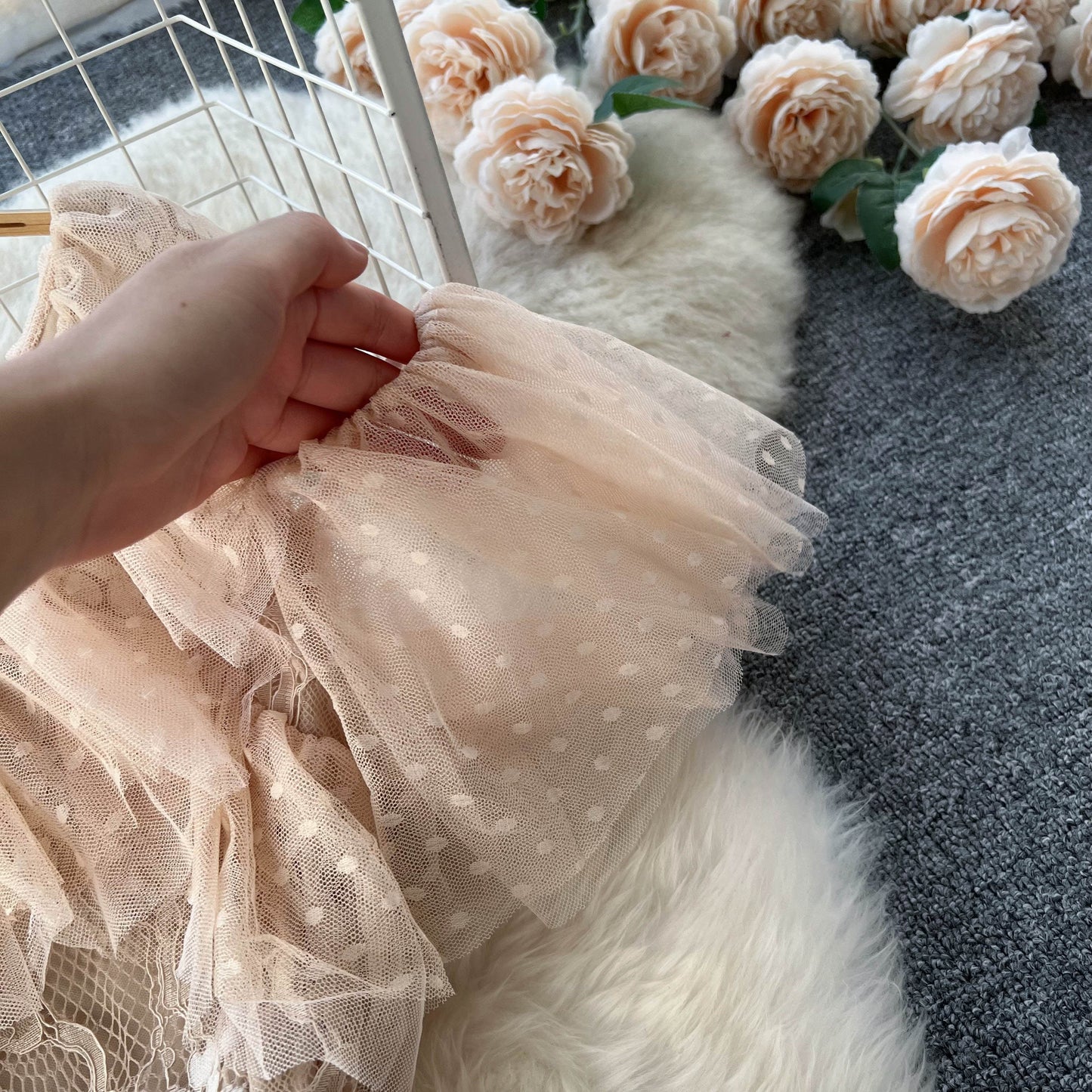Ingrid Lace Mesh Dress