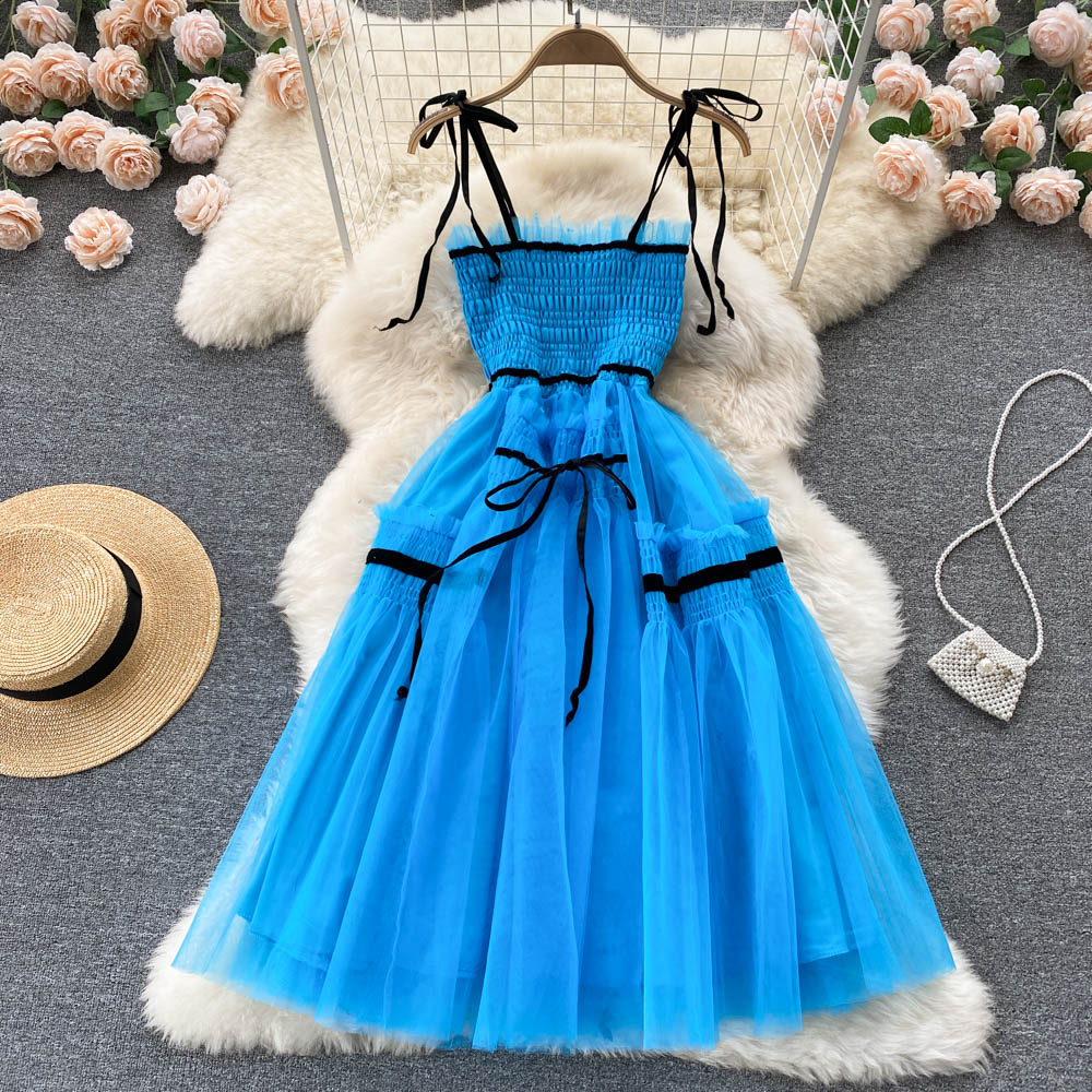 Ariella Shirred Mesh Dress