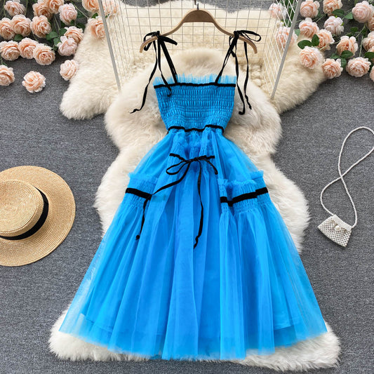 Ariella Shirred Mesh Dress