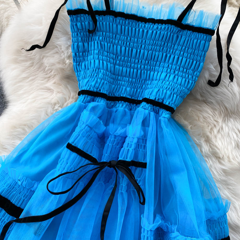 Ariella Shirred Mesh Dress