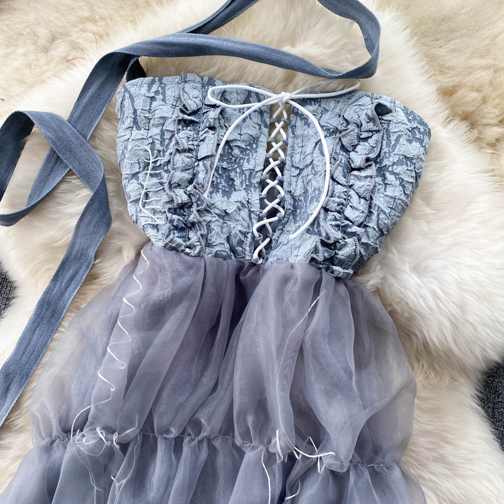 Natasha Corset Tiered Mesh Dress