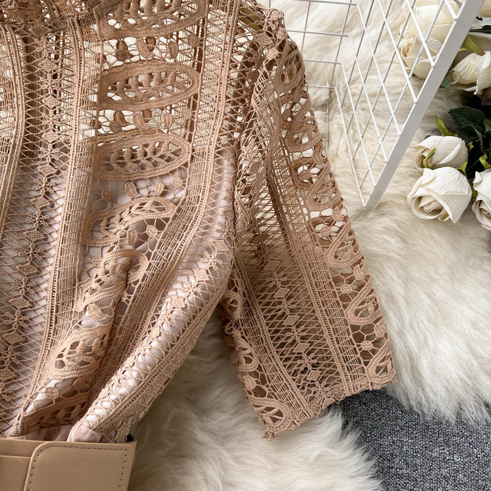 Cynthia Pleated Lace Dress