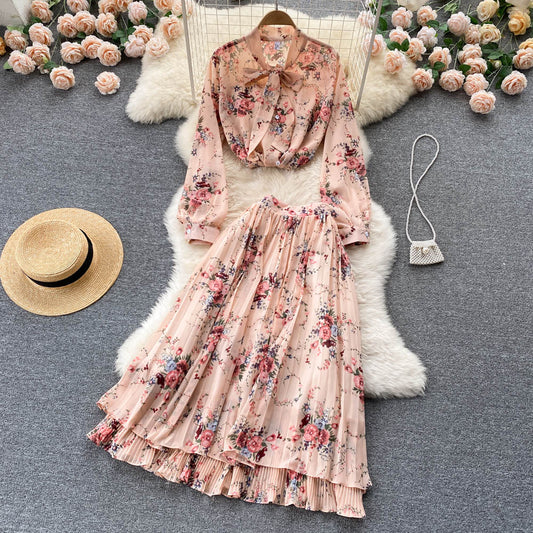 Dani Pleated Chiffon Two Piece Set