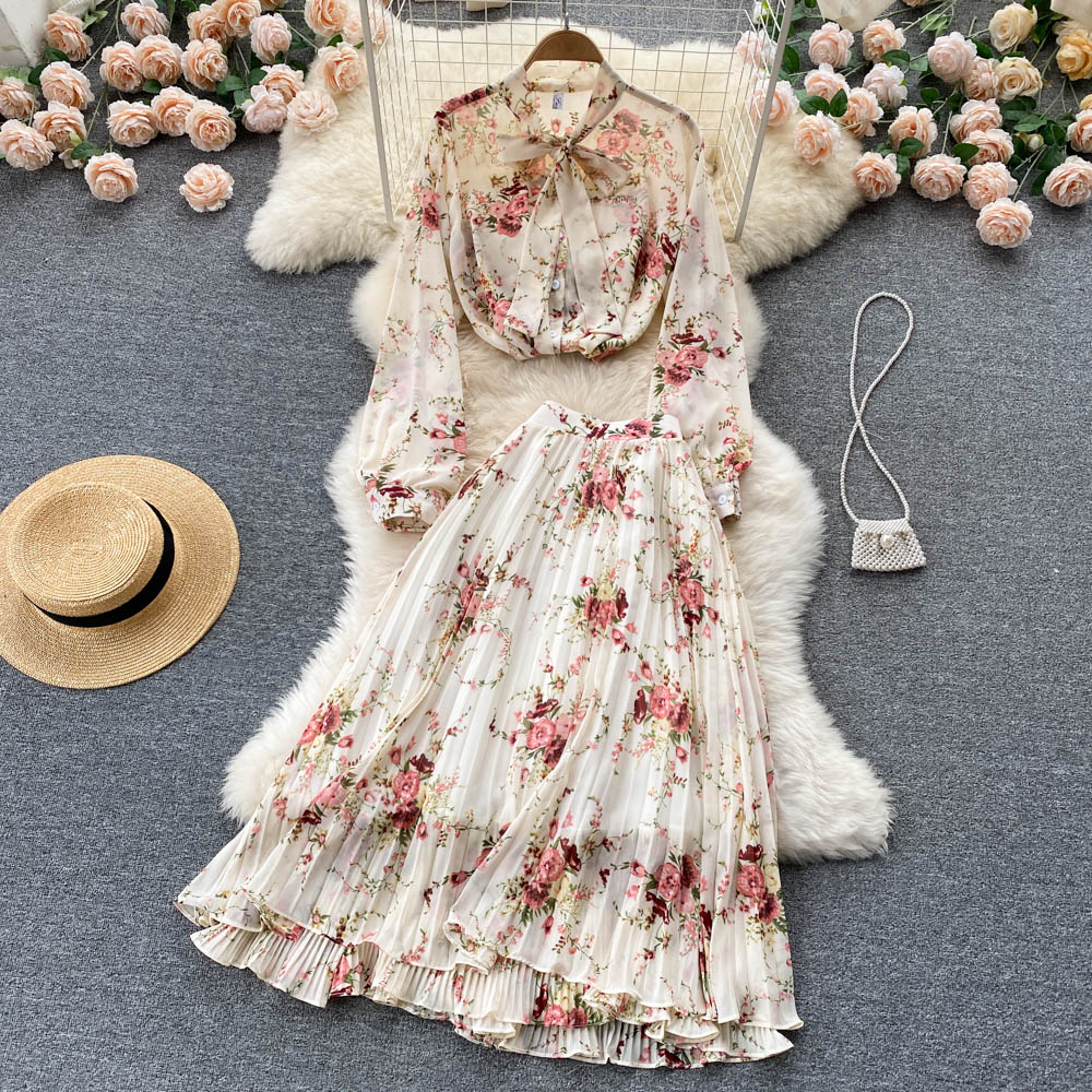 Dani Pleated Chiffon Two Piece Set