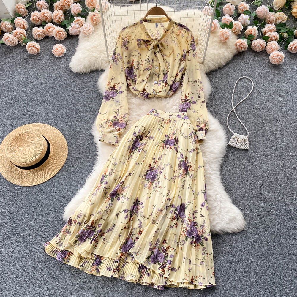 Dani Pleated Chiffon Two Piece Set