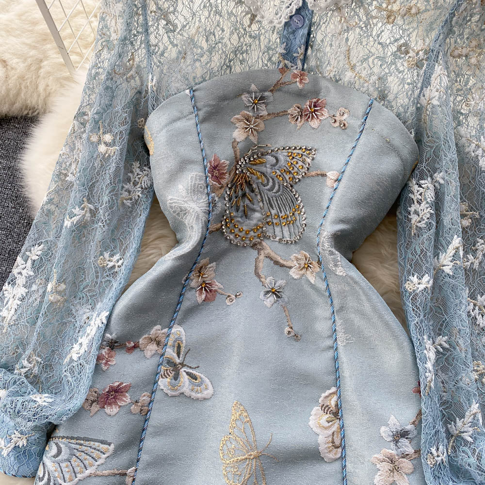 Rene Beaded Embroidered Dress