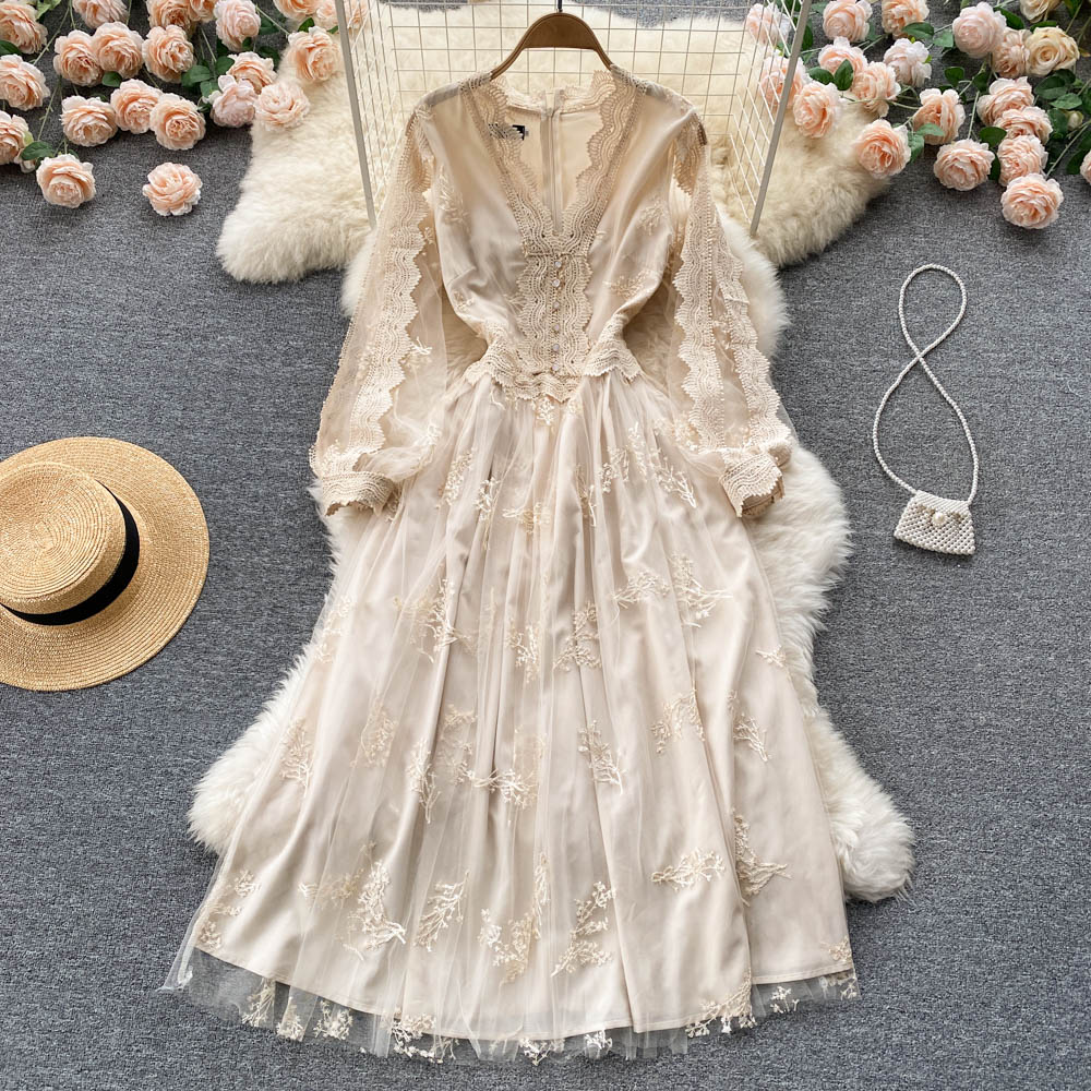 Greer Lace Mesh Dress