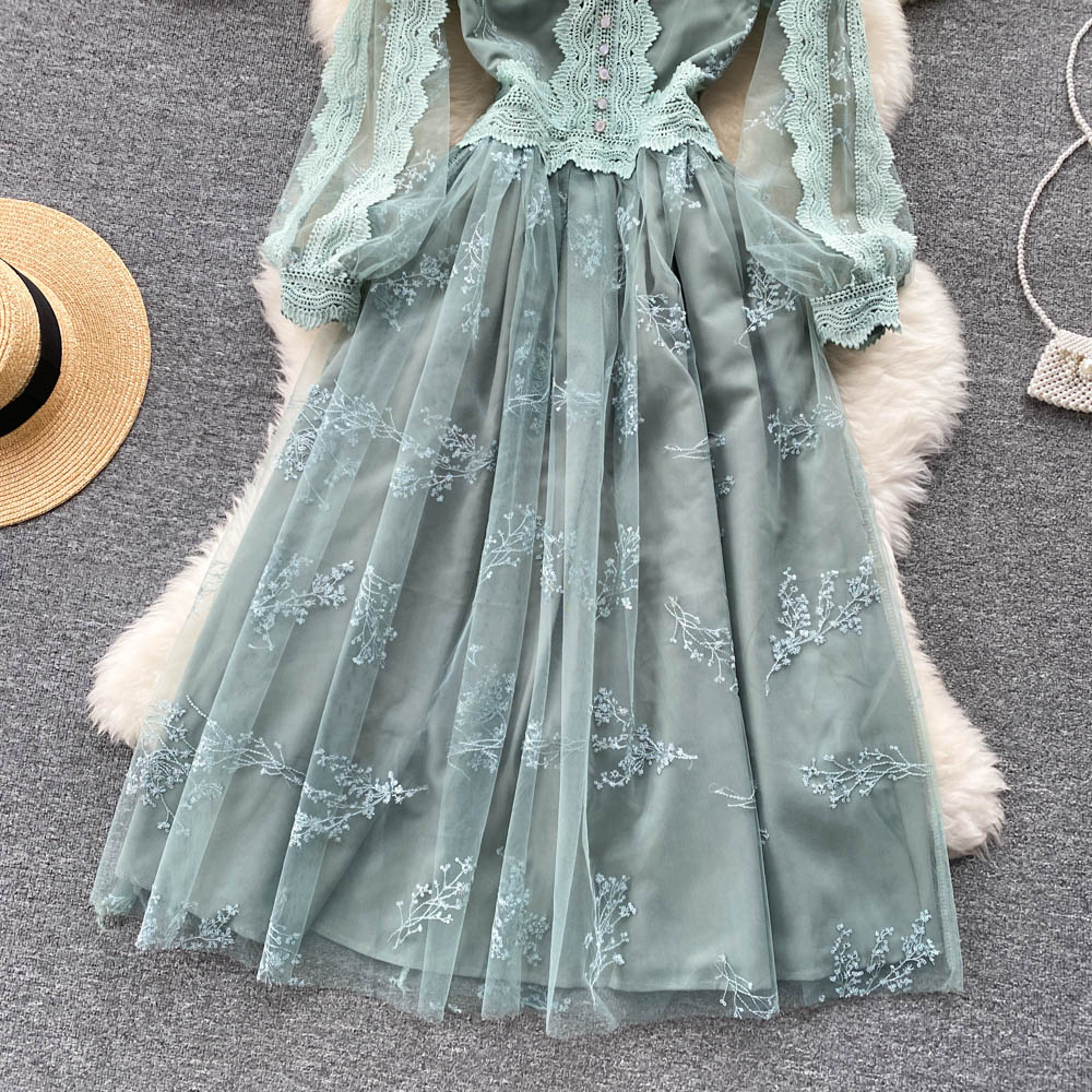 Greer Lace Mesh Dress