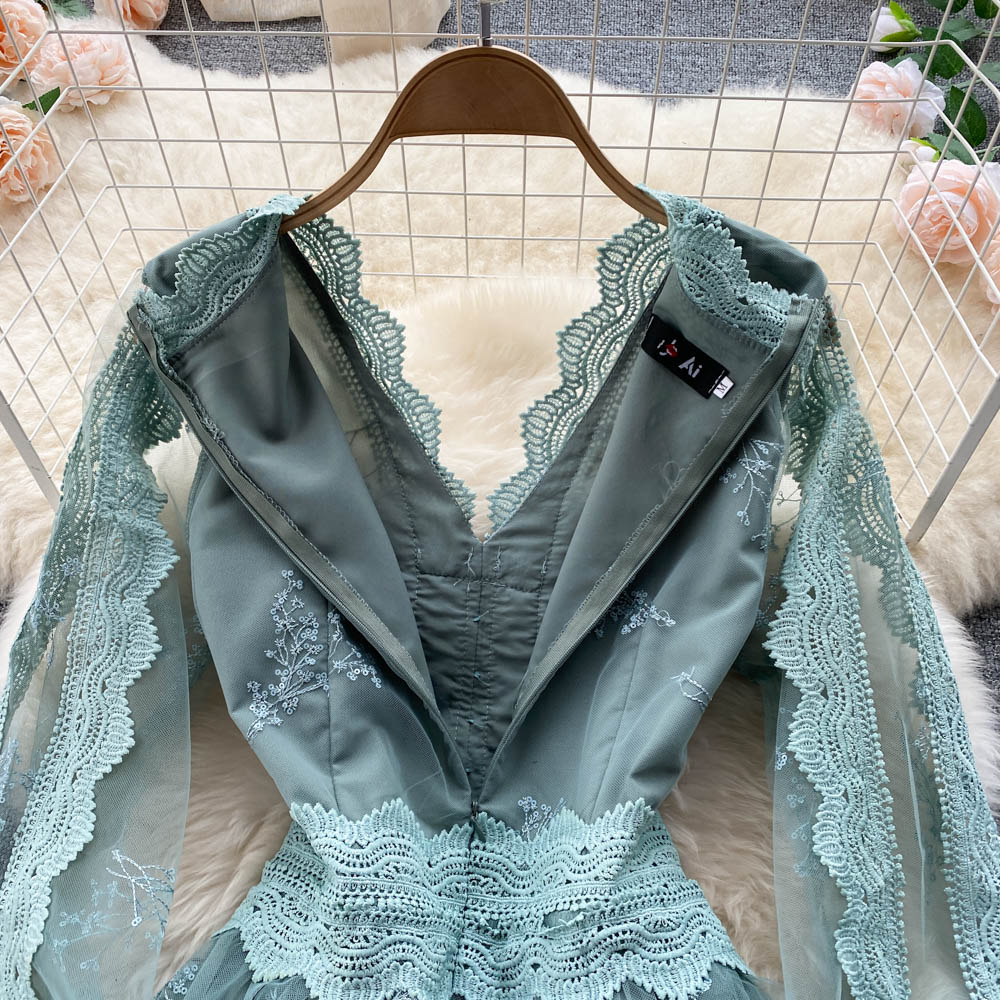 Greer Lace Mesh Dress