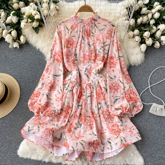 Belle Puff Sleeve Open Back Dress