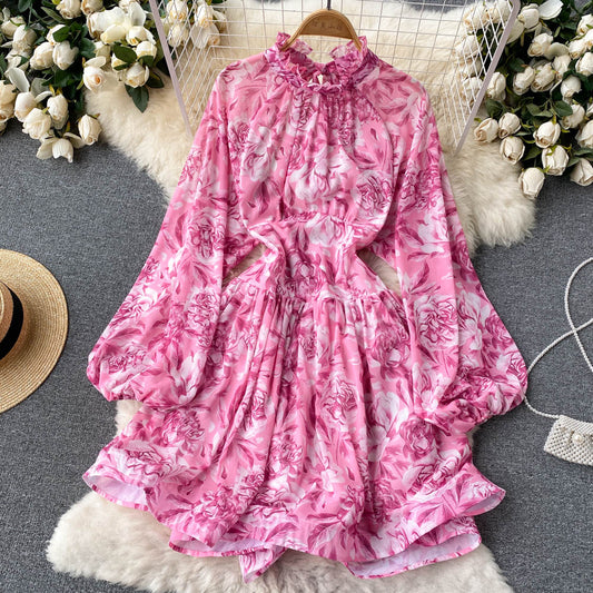 Belle Puff Sleeve Open Back Dress